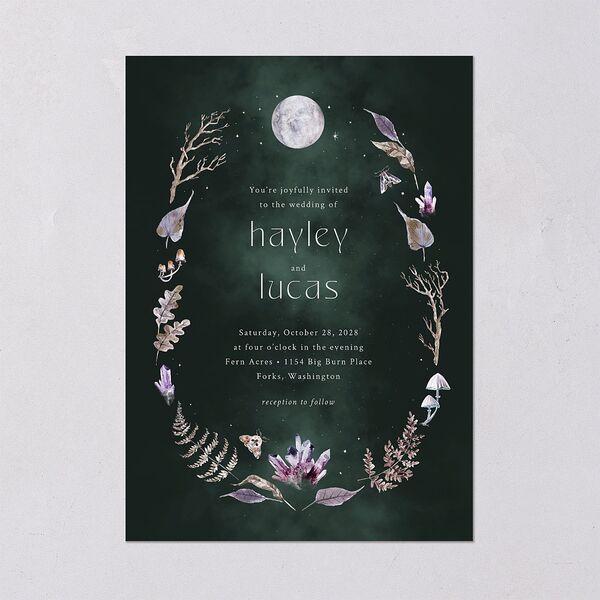 Crystal Forest Wedding Invitations Hunter Green Signature Blank No Standard