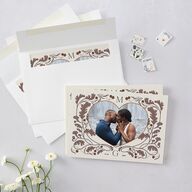 Climbing Leaves Save the Date Cards Copper Signature smooth Blank No