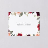 Vibrant Floral Save the Date Petite Cards Deep Claret Signature smooth Blank