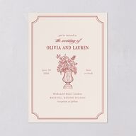 Vintage Vase Wedding Invitations Burgundy Signature Blank No Standard