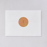 Rustic Butterflies Wedding Stickers Pure White Circle