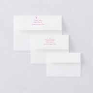 Stay For The Party Rehearsal Dinner Invitation Envelopes Hot Pink White Both Recipient and Return Addresses Signature