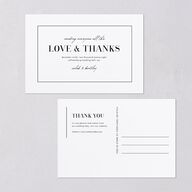 Classic Border Thank You Postcards Pure White