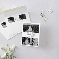 Modern Classic Picture Portrait Thank You Cards Pure White