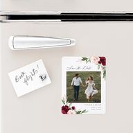 Beloved Floral Save The Date Magnets Dark Berry Magnet Paper