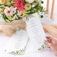 Gilded Fern Frame Botanical Wedding Programs Gold Linen Signature