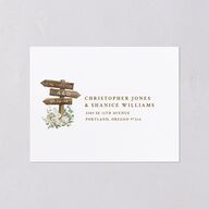 Farmhouse Lights All-in-One Wedding Invitations Walnut Signature Light Both Recipient and Return Addresses No