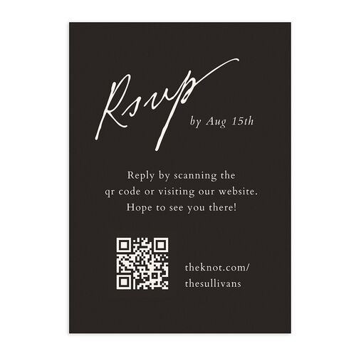 Elegant Editorial Page QR Code RSVP Cards Midnight Signature Standard