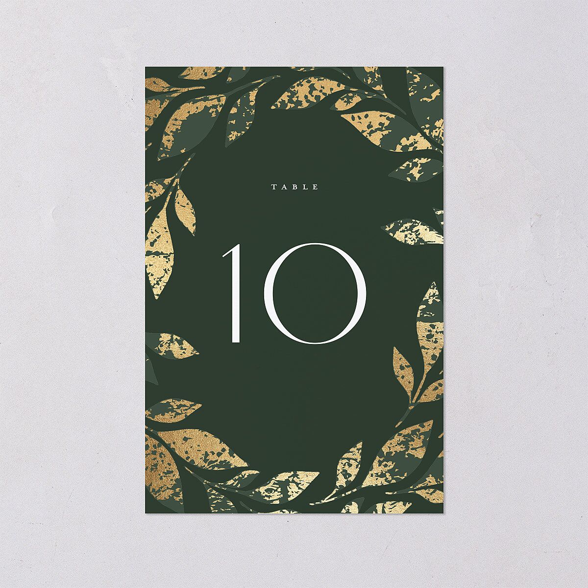 Gilded Leaves Table Numbers Gold Hunter Green Signature