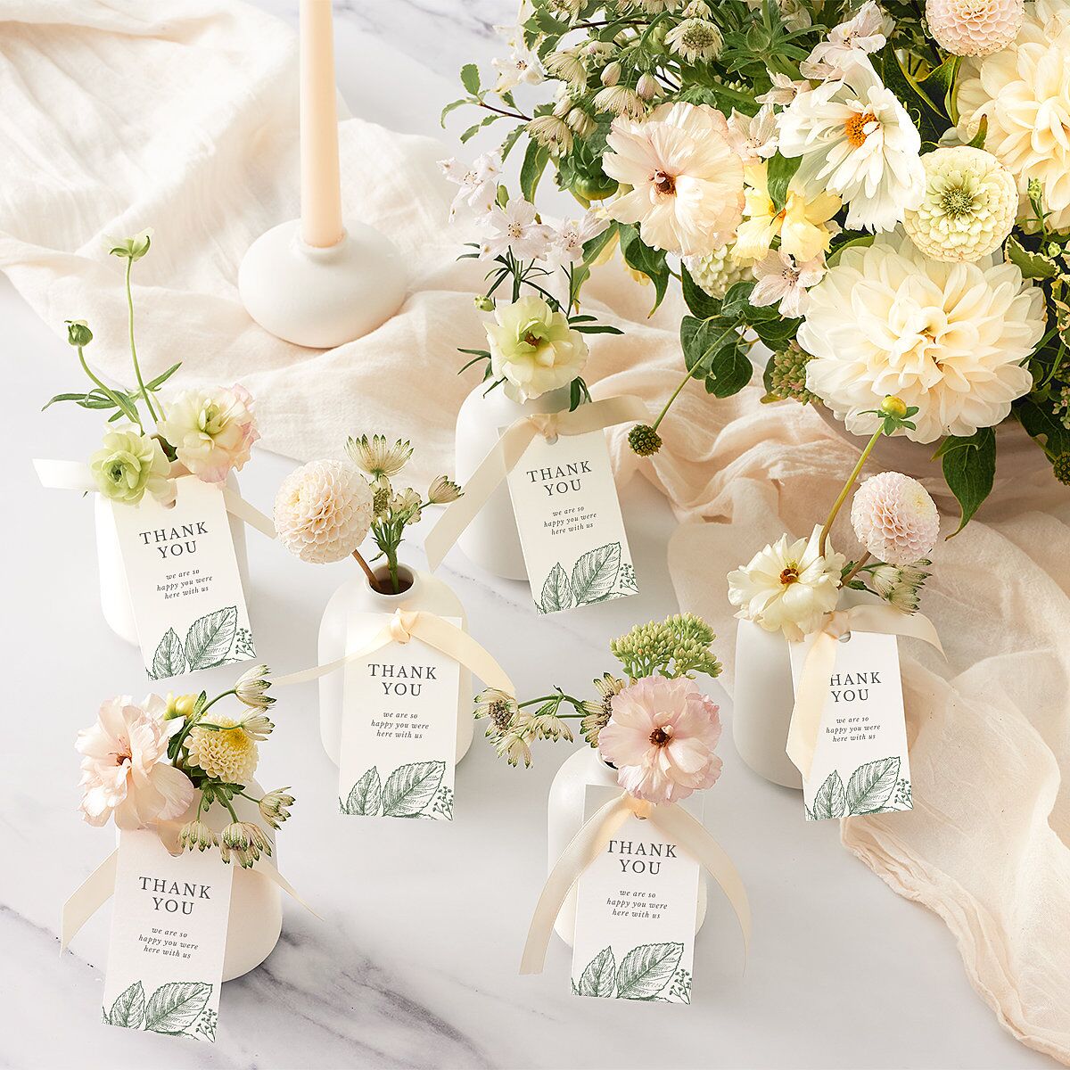 Botanical Frame Favor Gift Tags Hunter Green Signature