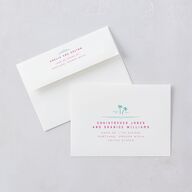Iconic Beach Wedding Invitation Envelopes White Sky Both Recipient and Return Addresses Standard Signature