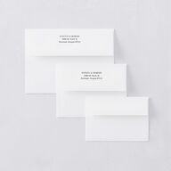 Whimsical Hand Drawn Bow Save the Date Magnet Envelopes White Linen Both Recipient and Return Addresses Signature Standard