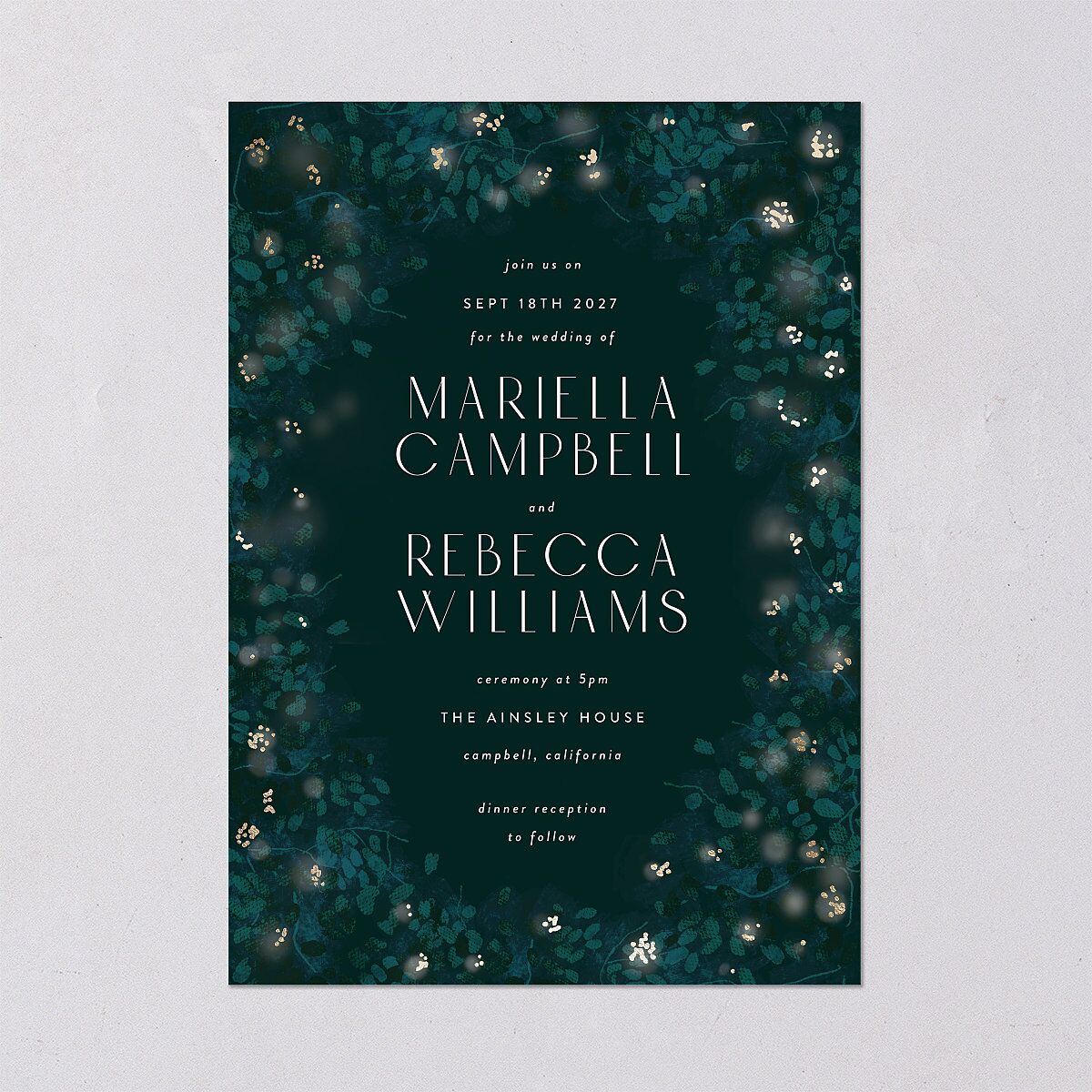 Moonlit Garden Wedding Invitations — view 2
