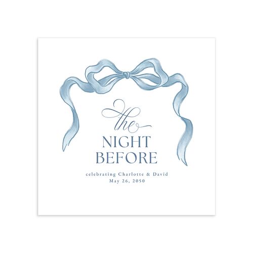 The Night Before Vintage Bow Cocktail Napkins Regency Blue Napkin Uncoined