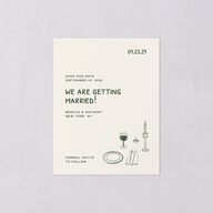 Hand Drawn Recipe Save the Date Petite Cards Dark Camo Signature smooth Blank No Standard