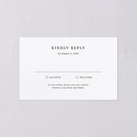 Elegant Polished Minimalist All-in-One Wedding Invitations Pure White Signature Light Both Recipient and Return Addresses No