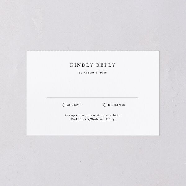 Elegant Polished Minimalist All-in-One Wedding Invitations Pure White Signature Light Both Recipient and Return Addresses No