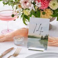 Rustic Reflection Table Numbers Dusty Blue Signature