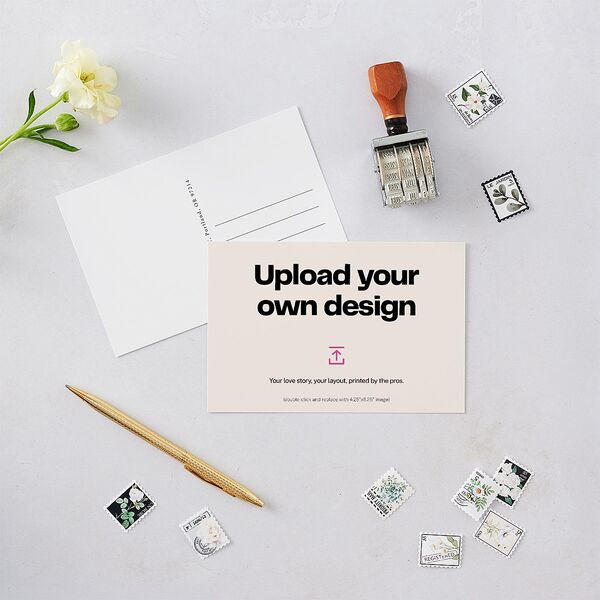 Upload Your Own Design Portrait Photo Save the Date Postcards Pure White
