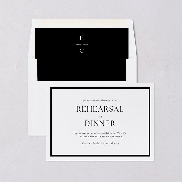 Simple Frame Rehearsal Dinner Invitations Pure White Signature Blank