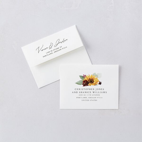 Classic Countryside Sunflowers Thank You Cards Burgundy