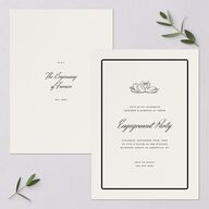 Elegant Swans Engagement Party Invitations Ivory Signature Blank Standard