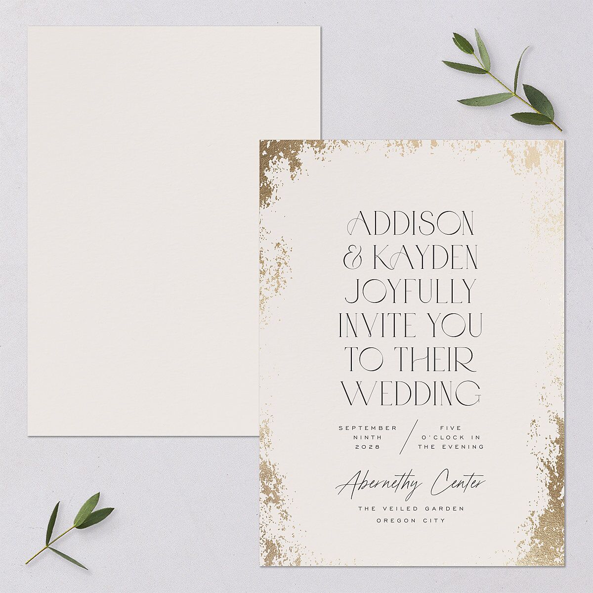 Metallic Edge Wedding Invitations — view 1
