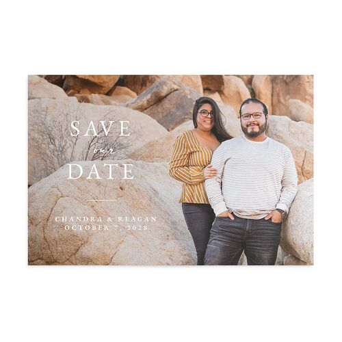 Bohemian Floral Hoop Save The Date Postcards  Dark Navy