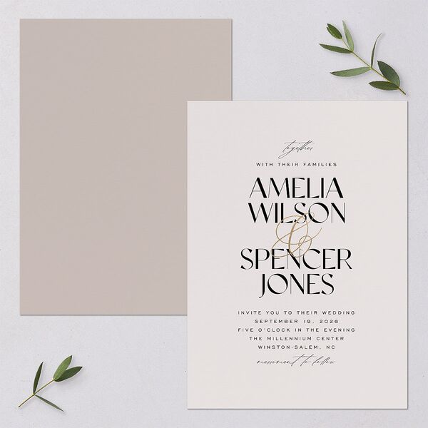 Together Wedding Invitations Gold Mist Signature Blank No