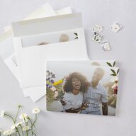 Pressed Flowers Save The Date Cards Sunflower Signature smooth Blank No
