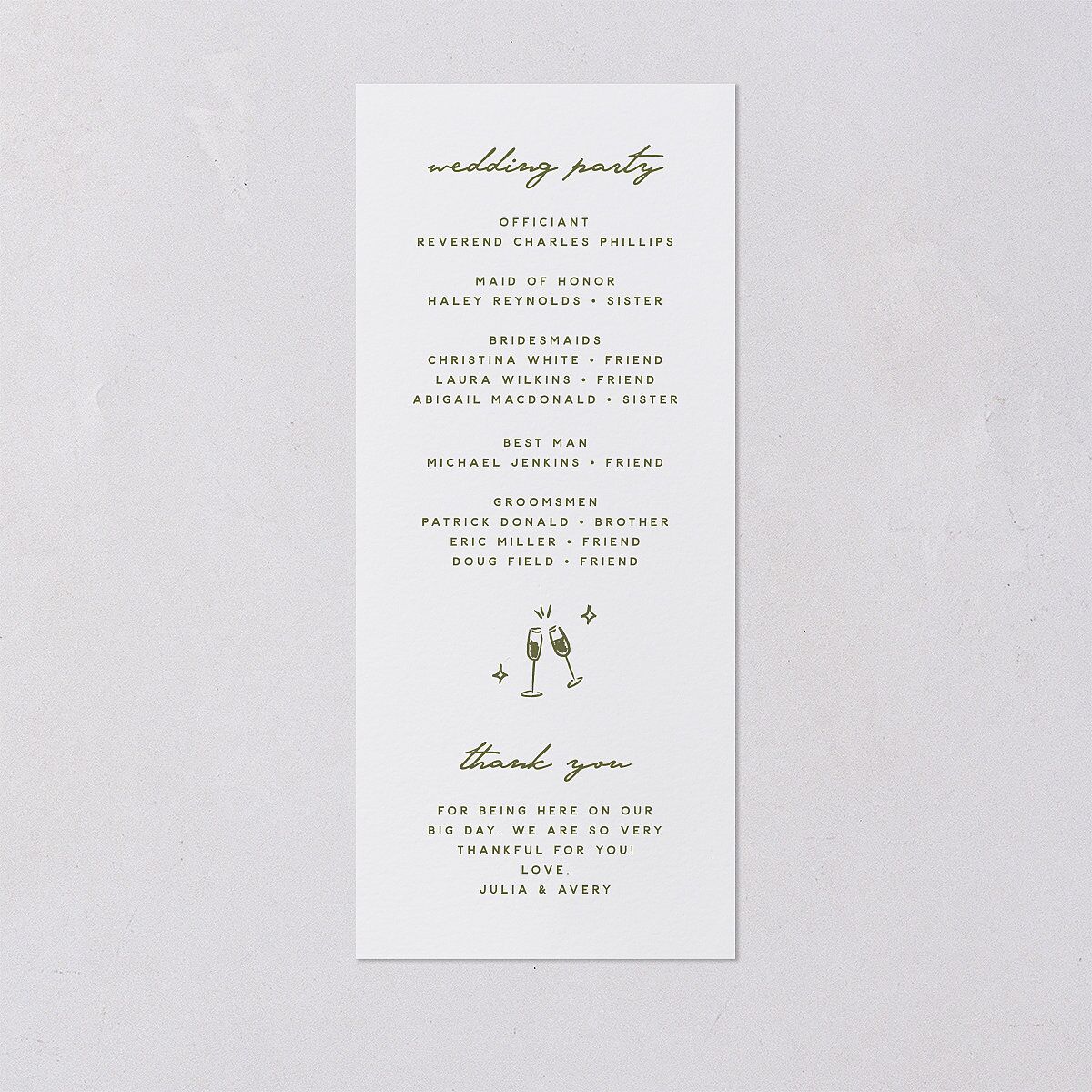 Hand Drawn Cake Wedding Programs Dark Camo Signature