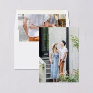 Simple Vine Save the Date Cards Terracotta Signature smooth Blank No Standard