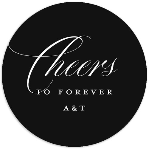 Classic Capture Engagement Party Stickers Midnight Circle