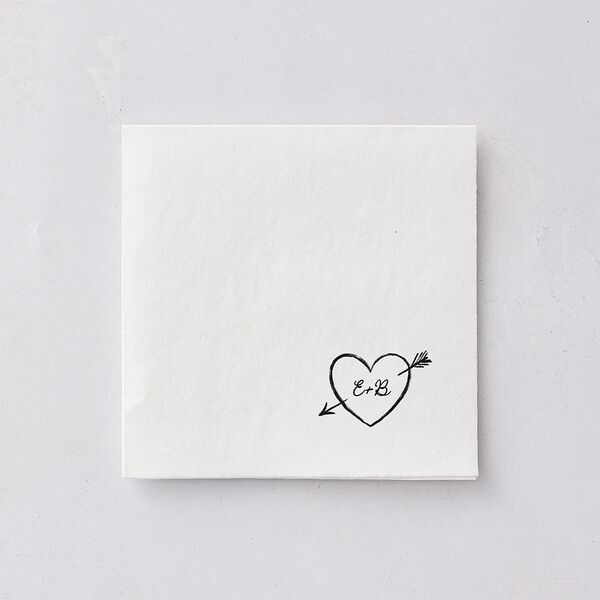 Vintage Lovebird Banner Cocktail Napkins Linen Napkin Uncoined