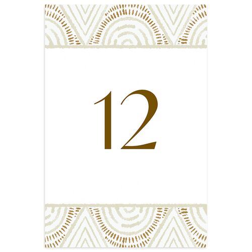 Sahara Pattern Table Numbers Pure White Signature