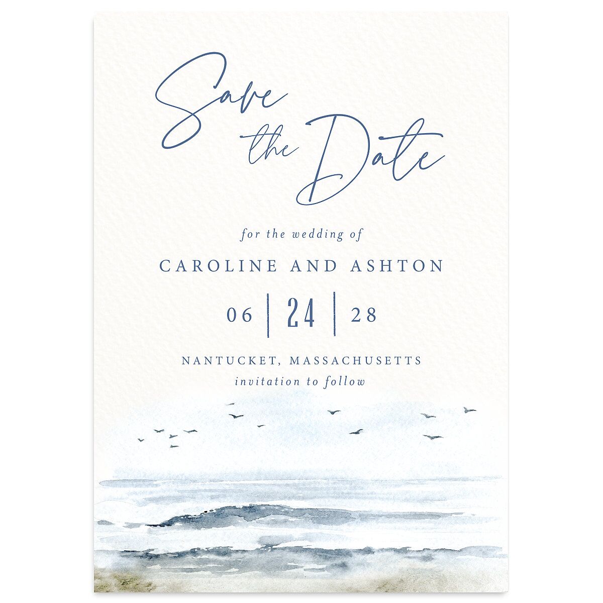 Coastal Love Save The Date Cards
