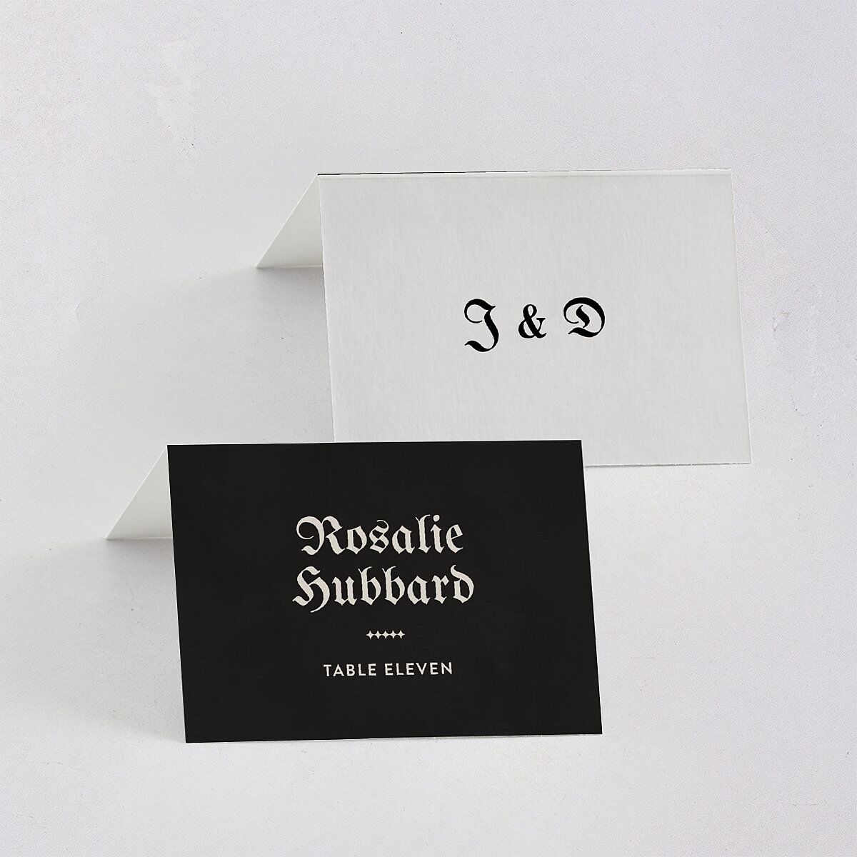 Moody Gothic Rose Place Cards Midnight Signature