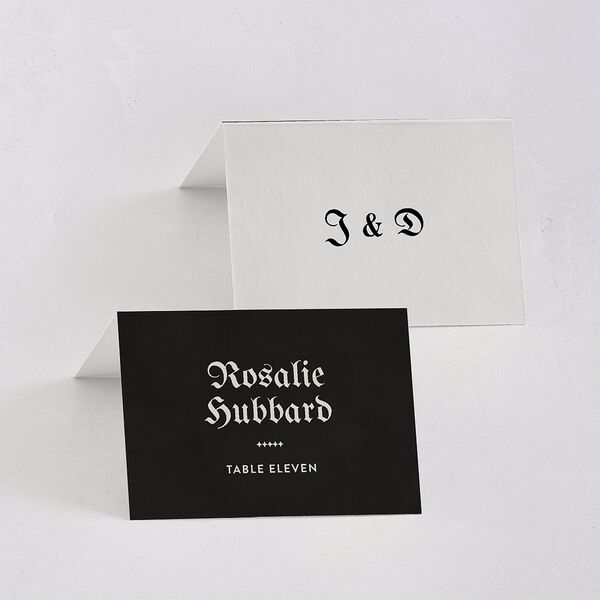 Moody Gothic Rose Place Cards Midnight Signature