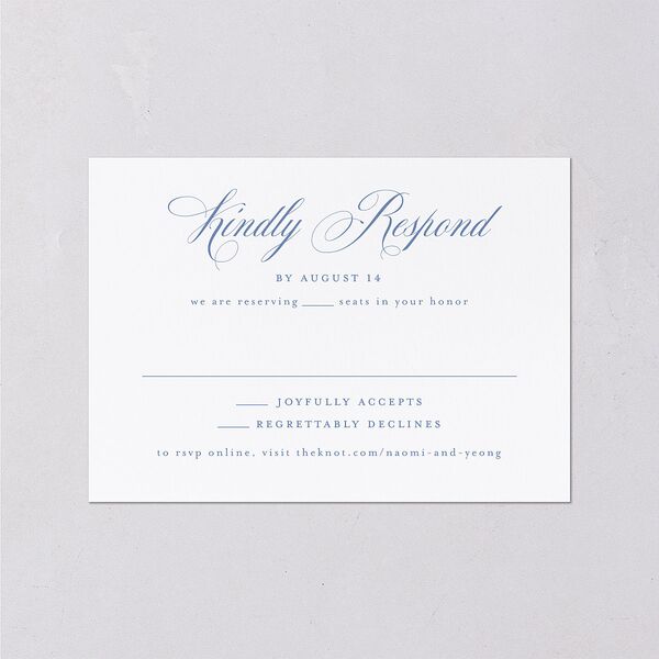 Vintage Florals Wedding Response Cards Regency Blue Signature Standard