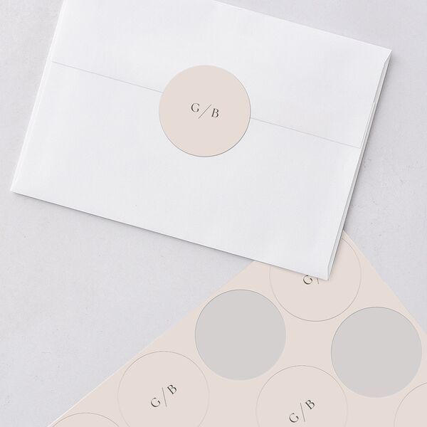 Pastel Garden Wedding Stickers Linen Circle