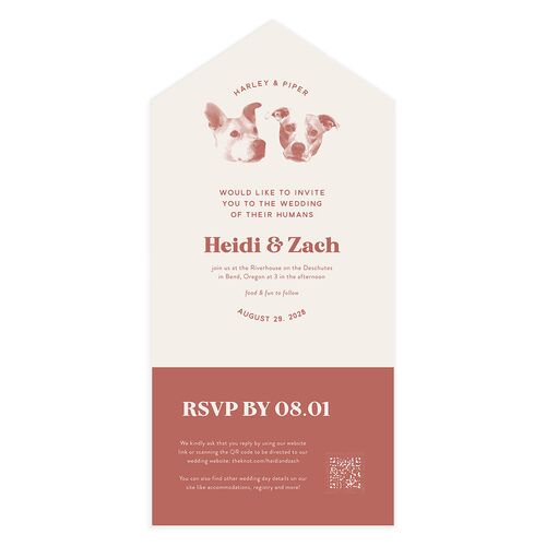 Custom Pet Portrait All-in-One Wedding Invitations Desert Rose Signature Light Both Recipient and Return Addresses