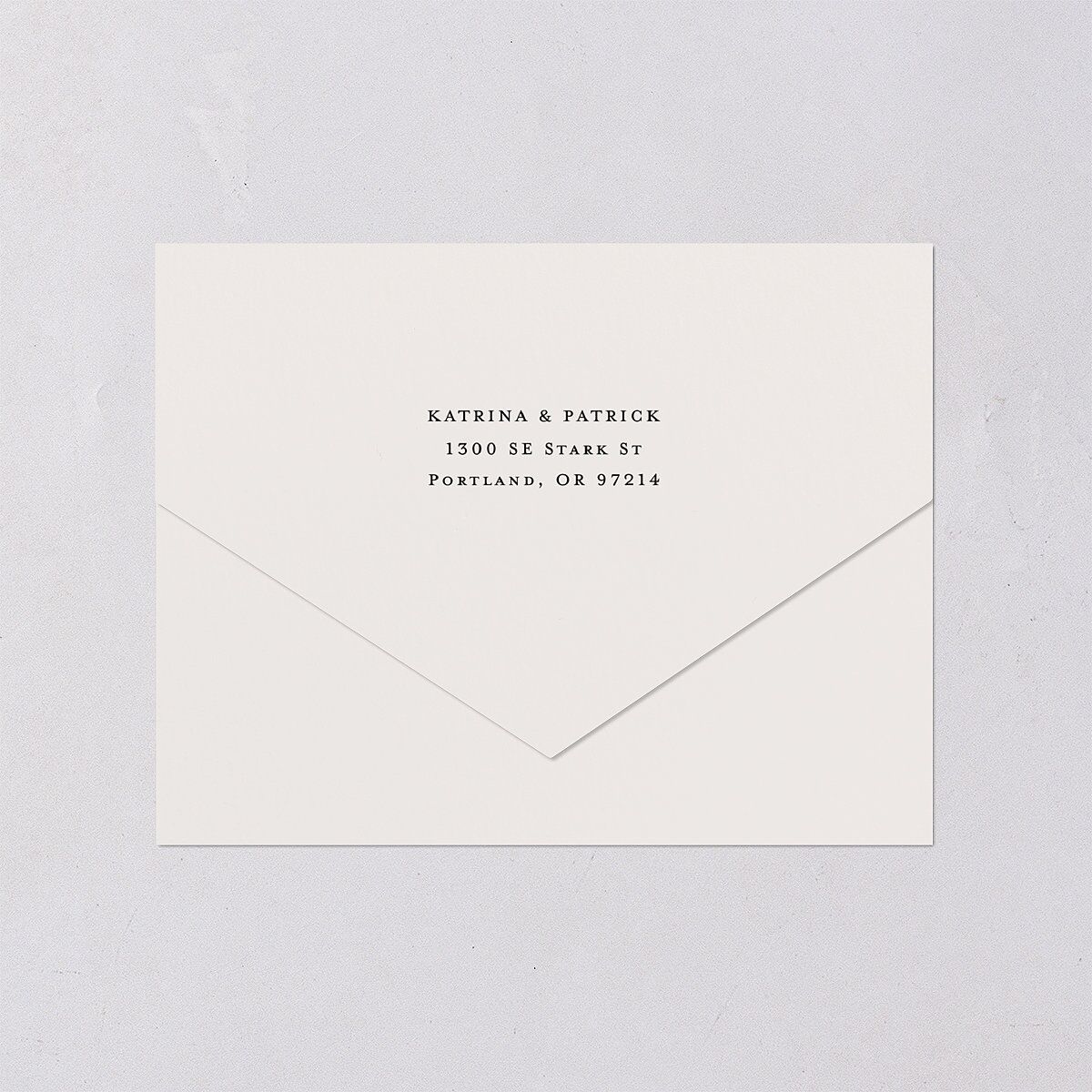 Simple Elegant Black Tie All-in-One Wedding Invitations Champagne Signature Light Both Recipient and Return Addresses No