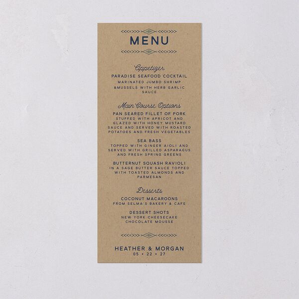 Vintage Mountain Menus Dusty Blue Signature