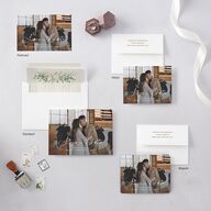 Farmhouse Lights Save the Date Petite Cards Walnut Signature smooth Blank No Standard