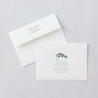 Greenery Accent Save the Date Cards Ivory Signature smooth Blank No Standard
