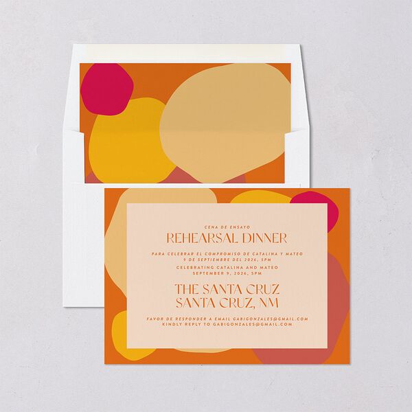 Santa Cruz Rehearsal Dinner Invitations Tangerine Signature Blank