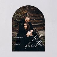 Til Death Save the Date Cards Licorice Signature smooth Blank No Arch