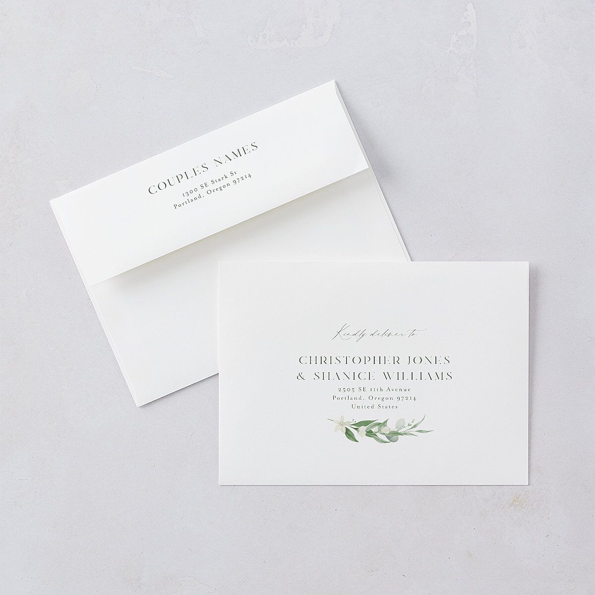 Greenery Laurel Foil Wedding Invitations Thyme Gold Signature Blank No Standard