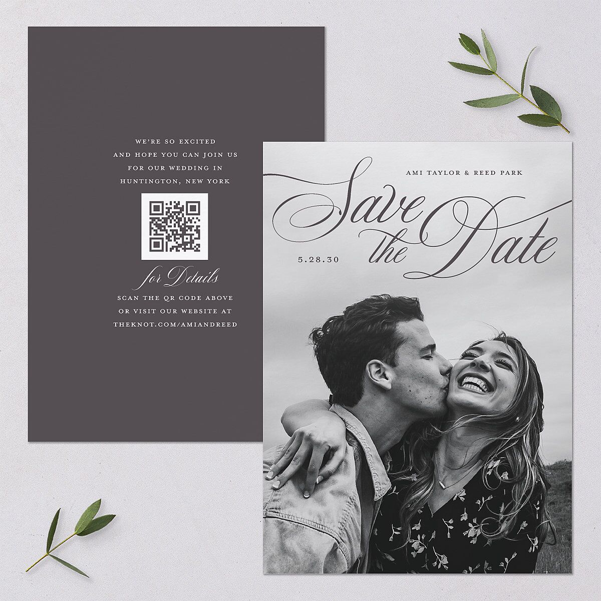 Grand Calligraphy Save the Date Cards — view 1