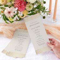 Ornate Regency Wedding Programs Gold Bisque Signature
